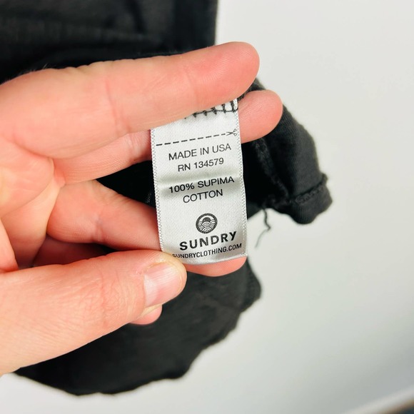 Sundry black/ dark gray  Number 5 T-Shirt Graphic Tee Size 2 - Picture 4 of 6